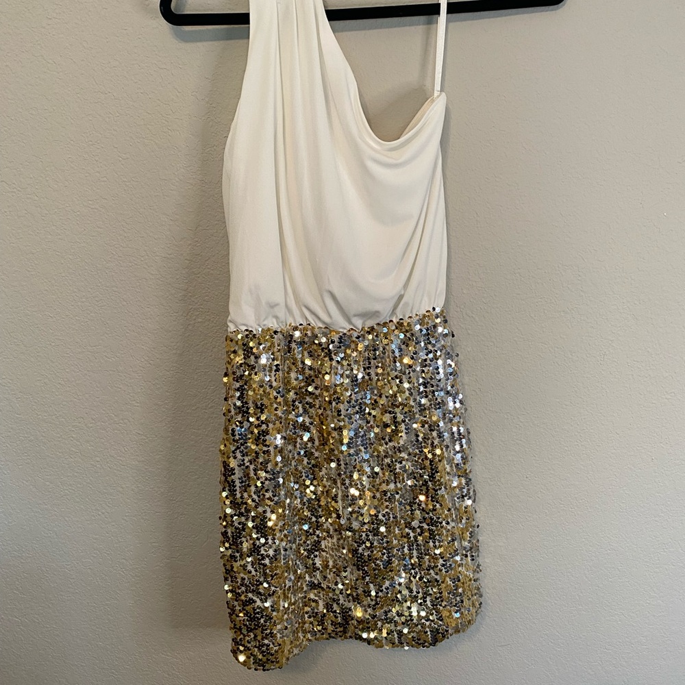 Way-In Creme & Sequin dress size S
